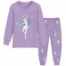 FEDPOP Toddler Girls Pajamas Princess Graphic Sleepwear 2-Piece Long Sleeve Cotton Pajama Set
