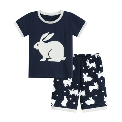 Little Hand Toddler Boys Pajamas Glow in the Dark Rabbit Easter Sleepwear