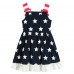 Little Hand Toddler Girls Dresses 4th of July American Flag Summer Dress