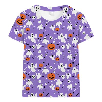 FEDPOP Boys Halloween T-shirts Kids 3D Printed Graphic Tops Party Short Sleeve Tees Clothes