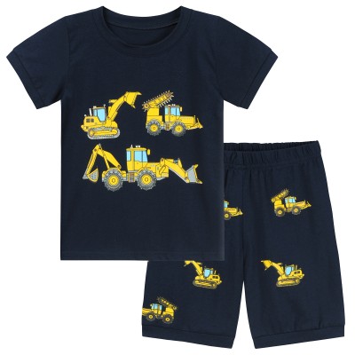 Little Hand Boy Vehicle Pajama Short Sleepwear Summer Cotton Pjs