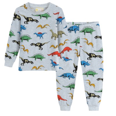 Little Hand Boys 100% Cotton 2 Piece Long Sleeve Dinosaur Pajamas Set