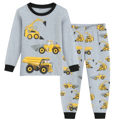 Little Hand Boys Excavator Pajamas Set Long Sleeve Pjs Sleepwear