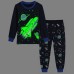 FEDPOP Boys Glow in the Dark Pajamas Space Graphic Sleepwear Kids Cotton Pjs Clothes