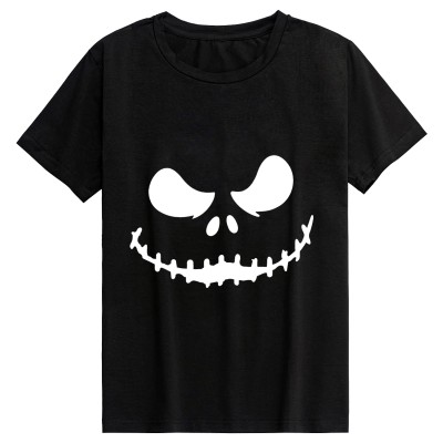 FEDPOP Toddler Boys Halloween T Shirts Glow in the Dark Kids Cotton Graphic Tees Pumpkin T-Shirt