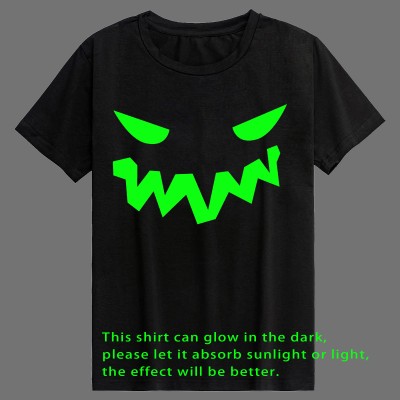 FEDPOP Boys Glow in the Dark Halloween T Shirts Kids Cotton Graphic Tees Pumpkin Top Clothing