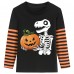 FEDPOP Kids Halloween Long Shirts Boys Girls Dinosaur Glow in the Dark Skeleton Tees Clothes