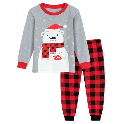 Little Hand Toddler Boys Christmas Pajamas Long Sleeve Cotton Pjs Set