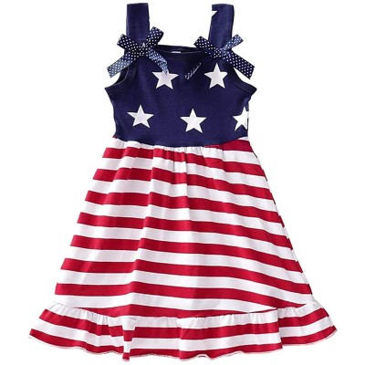 Little Hand Toddler Girls Summer Dresses 4th of July Patriotic Dress