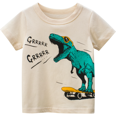 Little Hand Toddler Boys Tops Tees Cartoon Dinosaur Kids Cotton Clothes Summer Short Sleeves T-Shirts