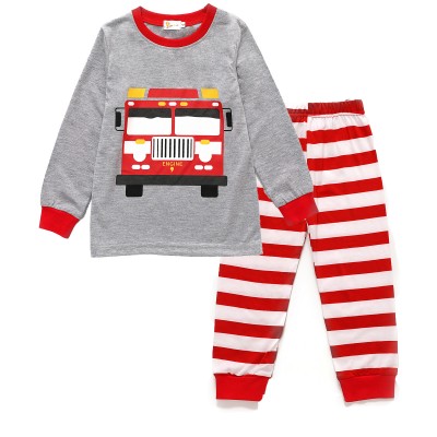 Little Boys Pajamas Fire Truck 100% Cotton Kids Sleepwear Toddler Boy Clothes Sets 2-7 Years 