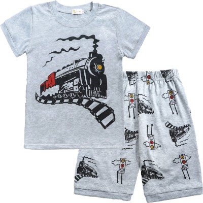 Little Hand Toddler Boys Pajamas 100% Cotton Summer Pjs for Boy The Train Sleepwear Short Sets Size 2t-7t
