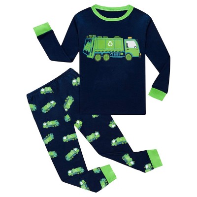 Little Hand Boy Pajamas Truck 100% Cotton Pjs Kids 2 Piece Sleepwear Clothes Sets