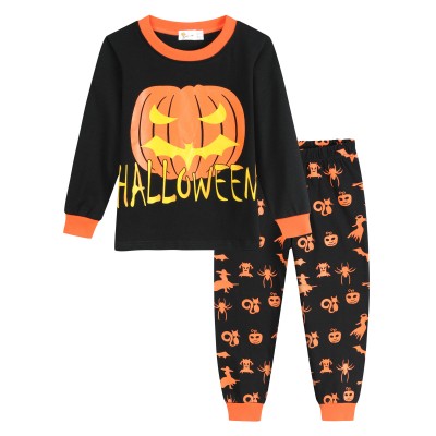 Little Hand Toddler Boys Halloween Pumpkin Pajamas Kids 2 Piece Pjs