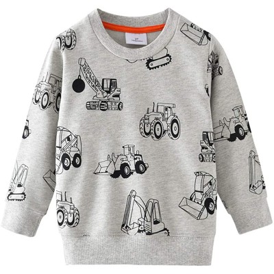Little Hand Toddler Boy Sweatshirt 100% Cotton Boys Pullover Dinosaur Crewneck Sweatshirt