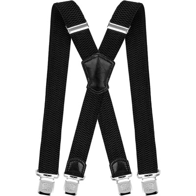 Little Hand Men Elastic Suspenders Clips Heavy Duty Adjustable Braces X Shape
