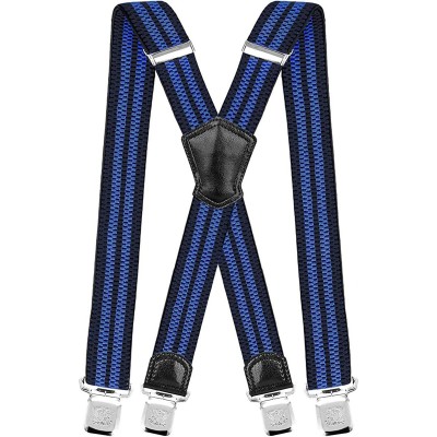Little Hand Men Elastic Suspenders with Clips Strong Metal Adjustable X-Back