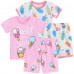 FEDPOP Toddler Girl Pajama Summer Short Sleeve Sleepwear Graphic Set Cotton Pjs Size 2T FEDPOP Toddler Girl Pajama Summer Short Sleeve Sleepwear Graphic Set Cotton Pjs Size 2T