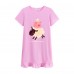 FEDPOP Toddler Girl Nightgowns Dresses Cotton Sleepshirts Summer Nighties Short Sleeve Purple Dress for Kids 3T