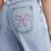 FEDPOP Girls Wide Leg Baggy Jeans, High Waisted Denim Pants with Pockets, Casual Y2K Loose Trousers for Kids, Blue, 8-14Y FEDPOP Girls Wide Leg Baggy Jeans, High Waisted Denim Pants with Pockets, Casual Y2K Loose Trousers for Kids, Blue, 8-14Y