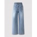 FEDPOP Girls Wide Leg Baggy Jeans, High Waisted Denim Pants with Pockets, Casual Y2K Loose Trousers for Kids, Blue, 8-14Y FEDPOP Girls Wide Leg Baggy Jeans, High Waisted Denim Pants with Pockets, Casual Y2K Loose Trousers for Kids, Blue, 8-14Y