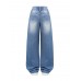 FEDPOP Girls Wide Leg Baggy Jeans, High Waisted Denim Pants with Pockets, Casual Y2K Loose Trousers for Kids, Blue, 8-14Y FEDPOP Girls Wide Leg Baggy Jeans, High Waisted Denim Pants with Pockets, Casual Y2K Loose Trousers for Kids, Blue, 8-14Y
