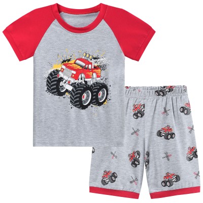 FEDPOP Toddler Boys Pajamas Car Short Set Summer Sleepwear Cotton Pjs Size 2T