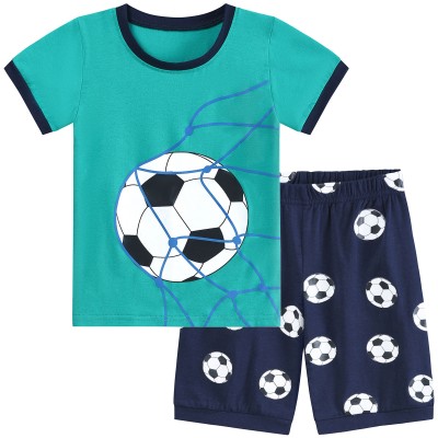 FEDPOP Toddler Boys Pajamas Soccer Short Set Summer Sleepwear Cotton Pjs Size 2T