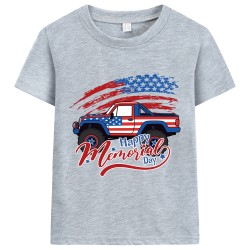 FEDPOP Boys 4th of July Shirts Truck T-Shirts Kids Patriotic Tops Tees 2T