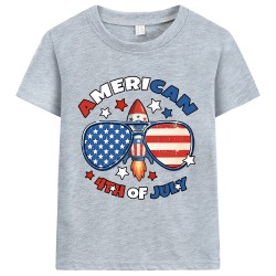 FEDPOP Toddler Boys 4th of July T-Shirt American Flag Short Sleeve Tees 3T